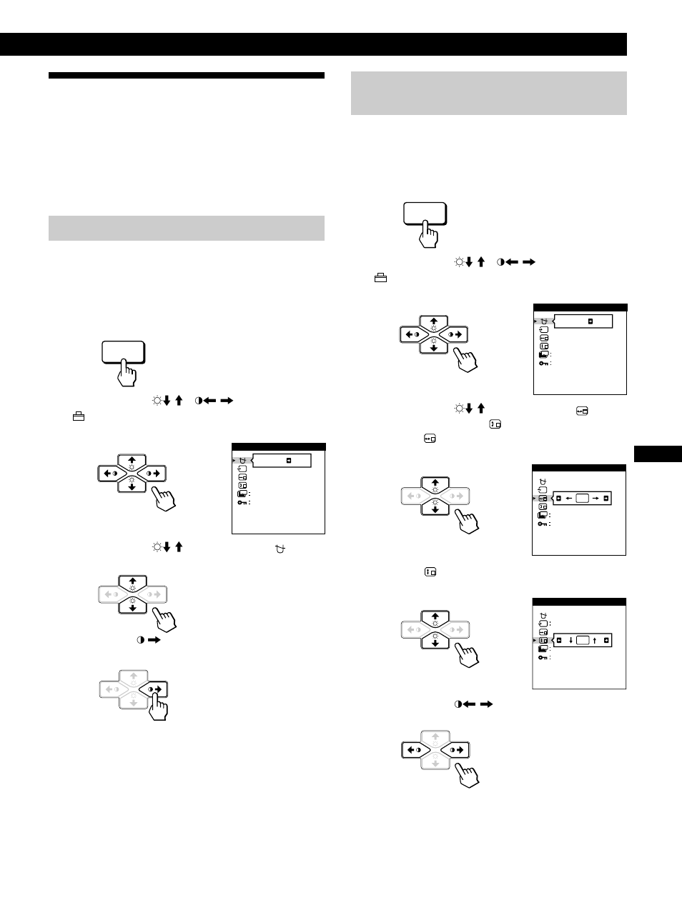 Uso de la indicación en pantalla opcion, Personalización del monitor, Desmagnetización de la pantalla | Cambio de la posición de la indicación en pantalla, Fd es i j | Sony CPD-520GS User Manual | Page 55 / 64