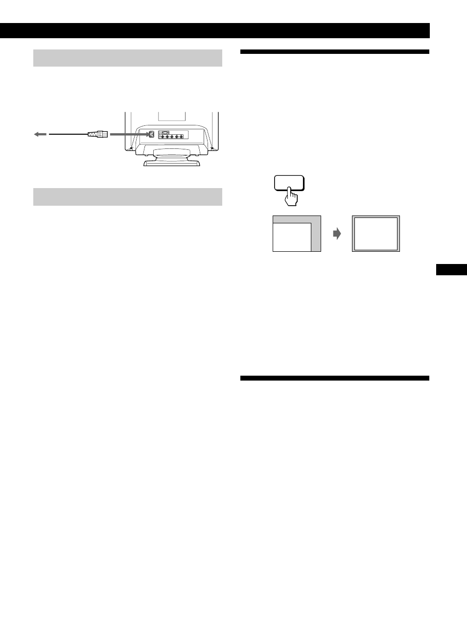 Selecting the on-screen display language, Getting started, Step 2: connect the power cord | Step 3: turn on the monitor and computer | Sony CPD-520GS User Manual | Page 7 / 64