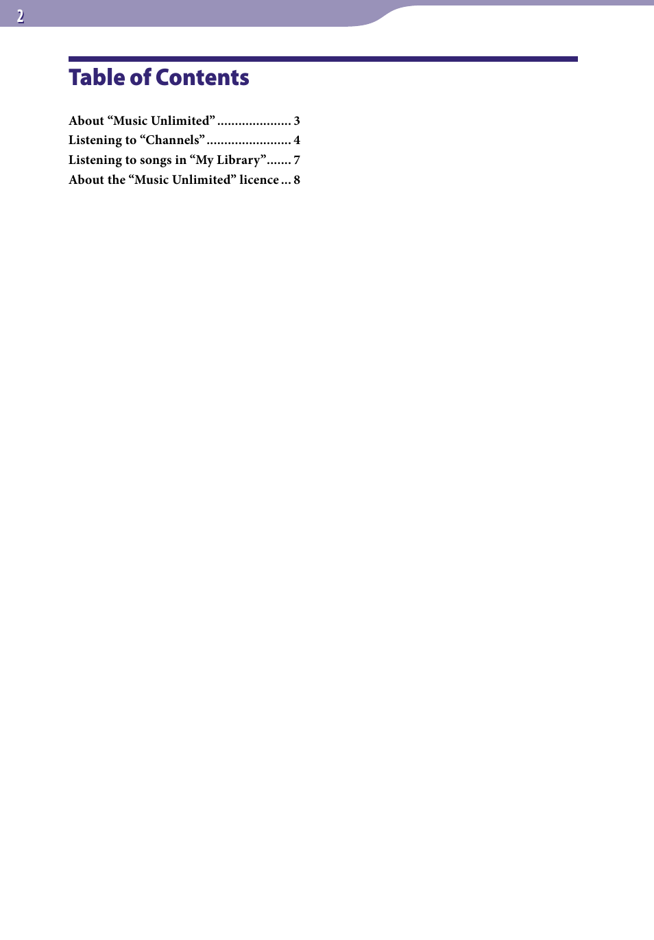 Sony NWZ-A864 User Manual | Page 2 / 8