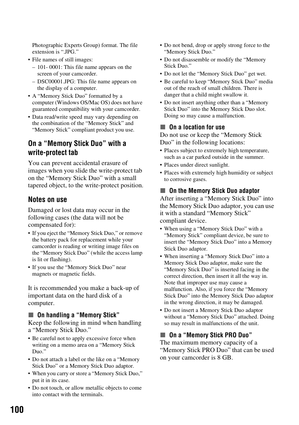 P. 100) | Sony HDR-SR5 User Manual | Page 100 / 118