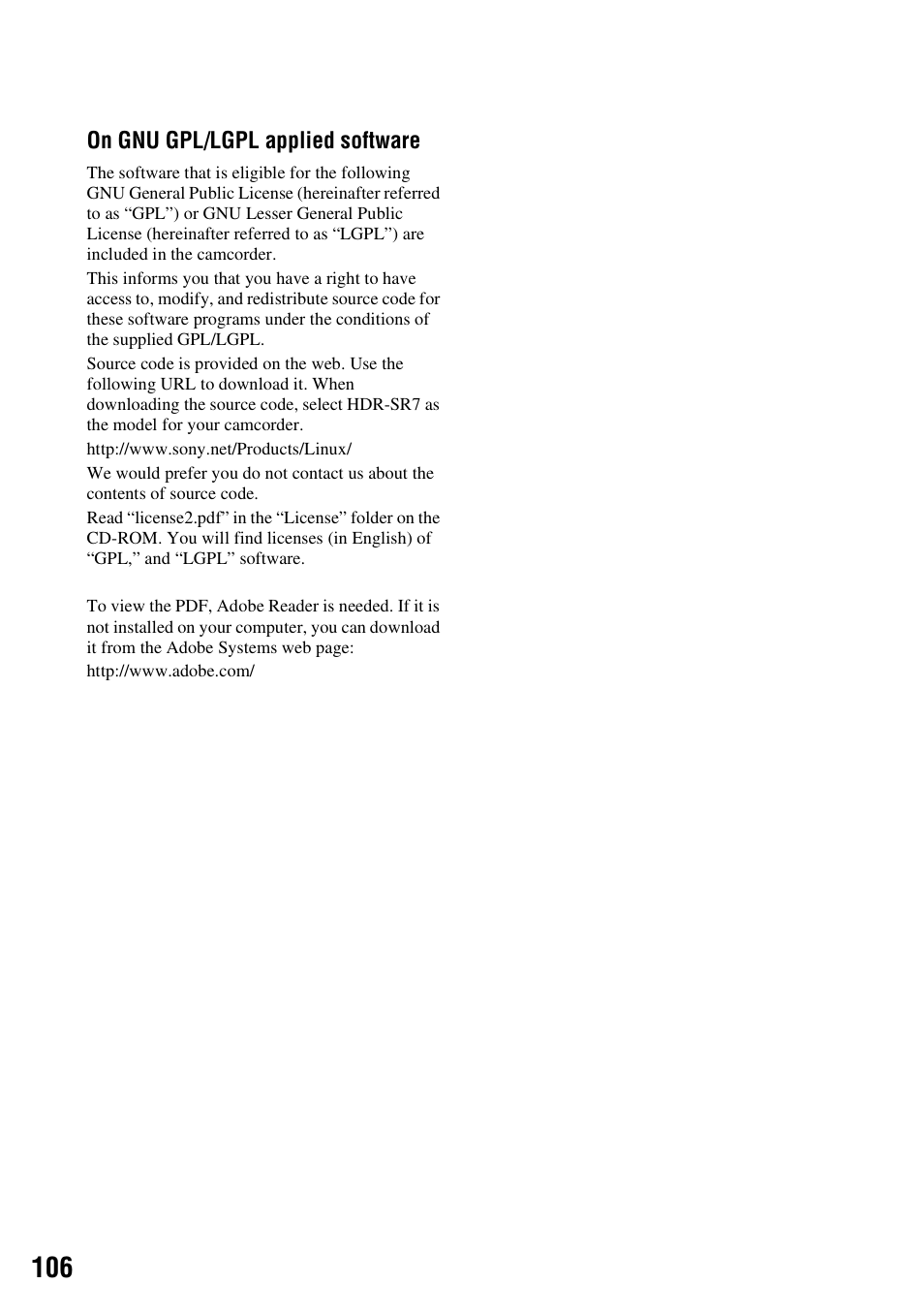 Sony HDR-SR5 User Manual | Page 106 / 118