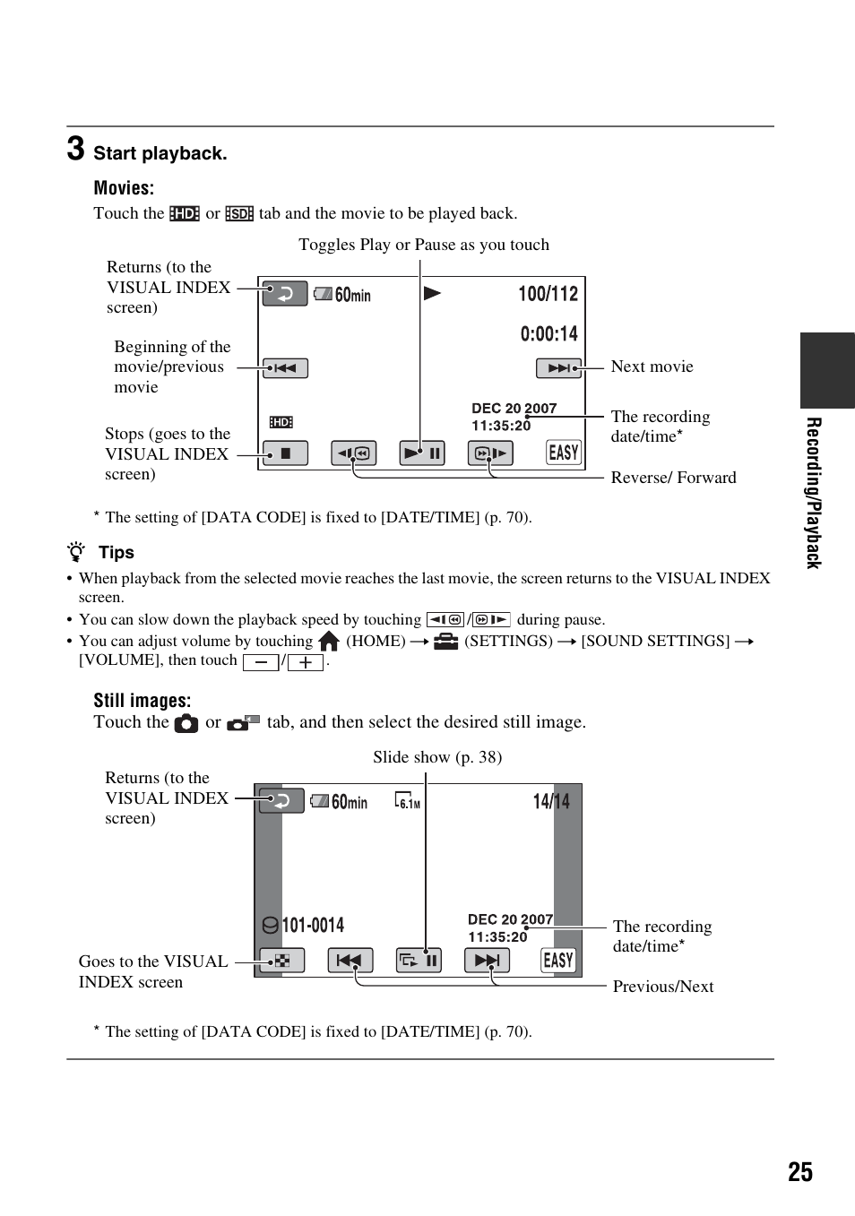 Sony HDR-SR5 User Manual | Page 25 / 118