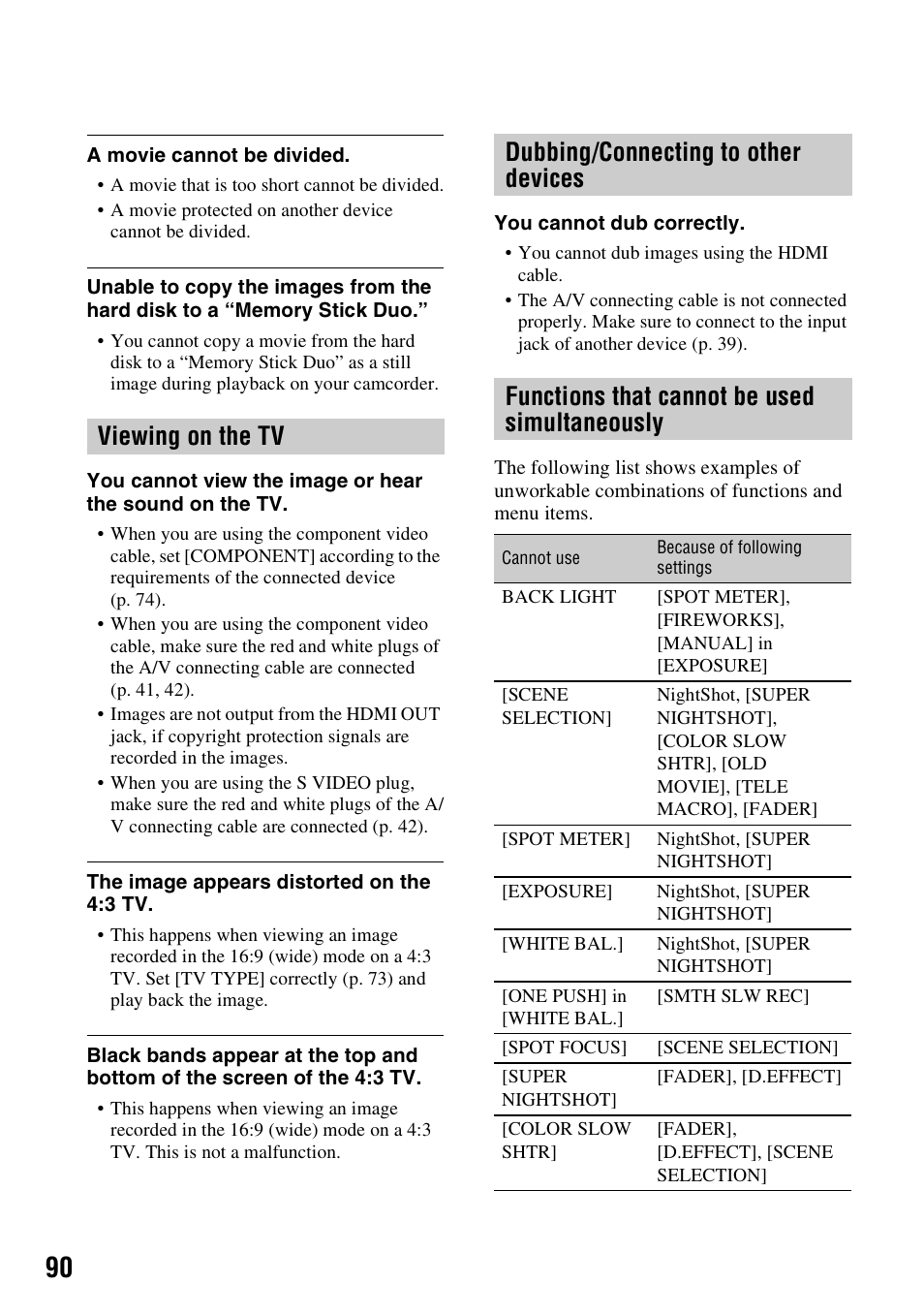 P. 90) | Sony HDR-SR5 User Manual | Page 90 / 118