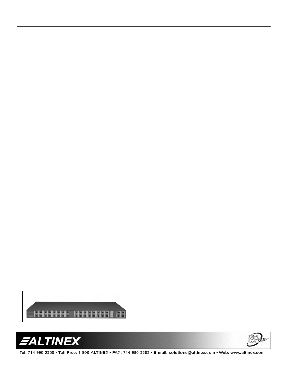 Matrix switchers | Altinex 400-0026-004 User Manual | Page 17 / 24