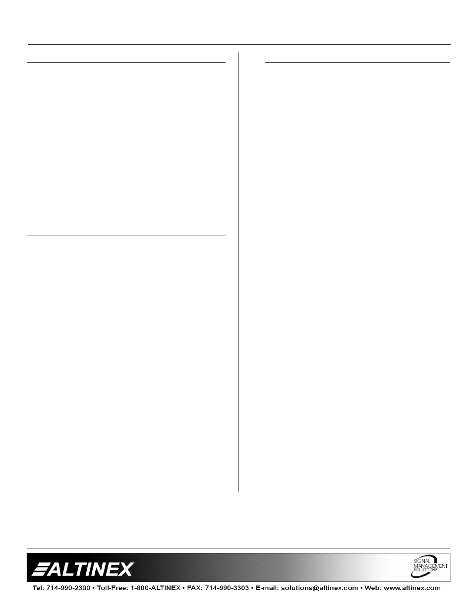 Matrix switchers | Altinex 400-0026-004 User Manual | Page 2 / 24