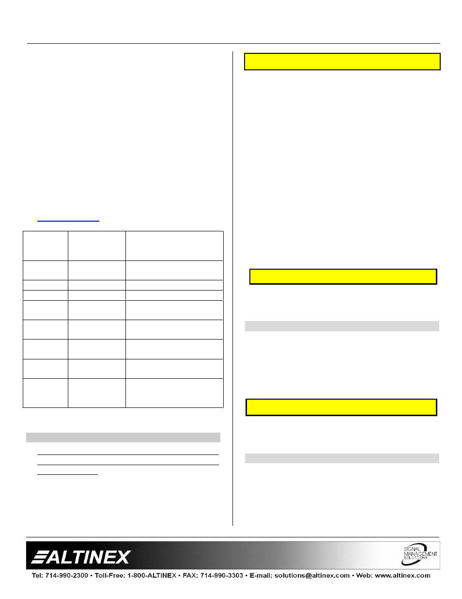 Matrix switchers | Altinex 400-0026-004 User Manual | Page 20 / 24