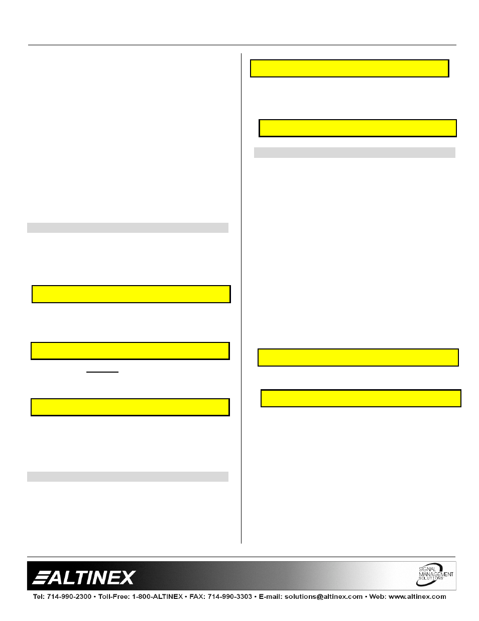 Matrix switchers | Altinex 400-0026-004 User Manual | Page 21 / 24