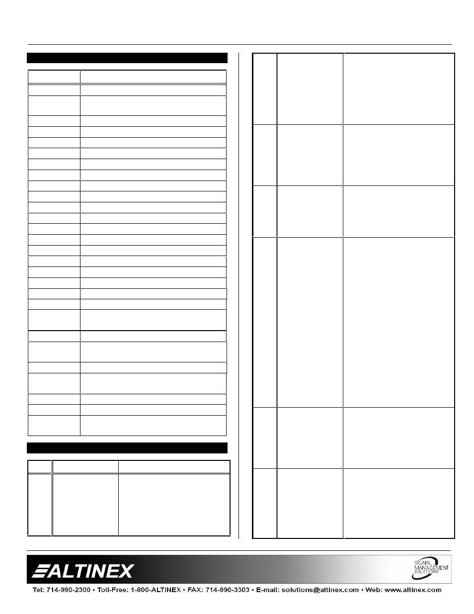 Matrix switchers | Altinex 400-0026-004 User Manual | Page 22 / 24