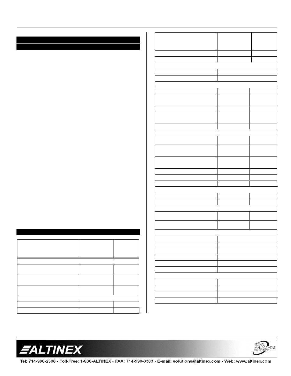 Matrix switchers | Altinex 400-0026-004 User Manual | Page 4 / 24