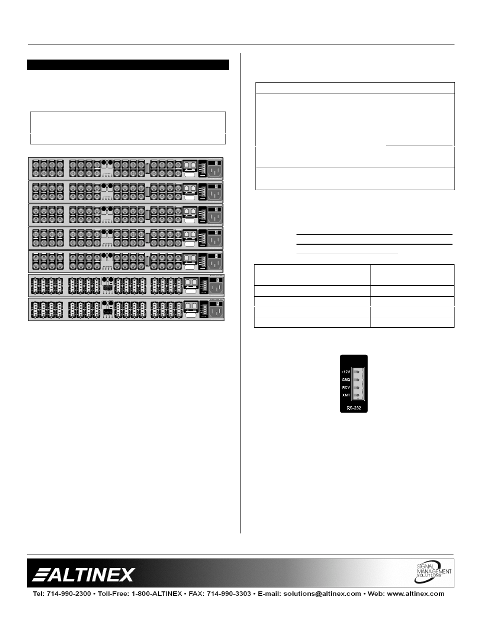 Matrix switchers | Altinex 400-0026-004 User Manual | Page 8 / 24