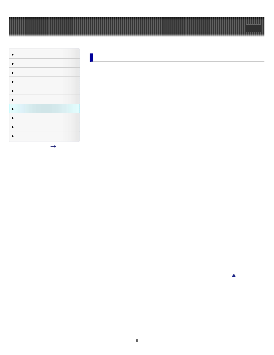 Settings | Sony NWZ-E375 User Manual | Page 8 / 166