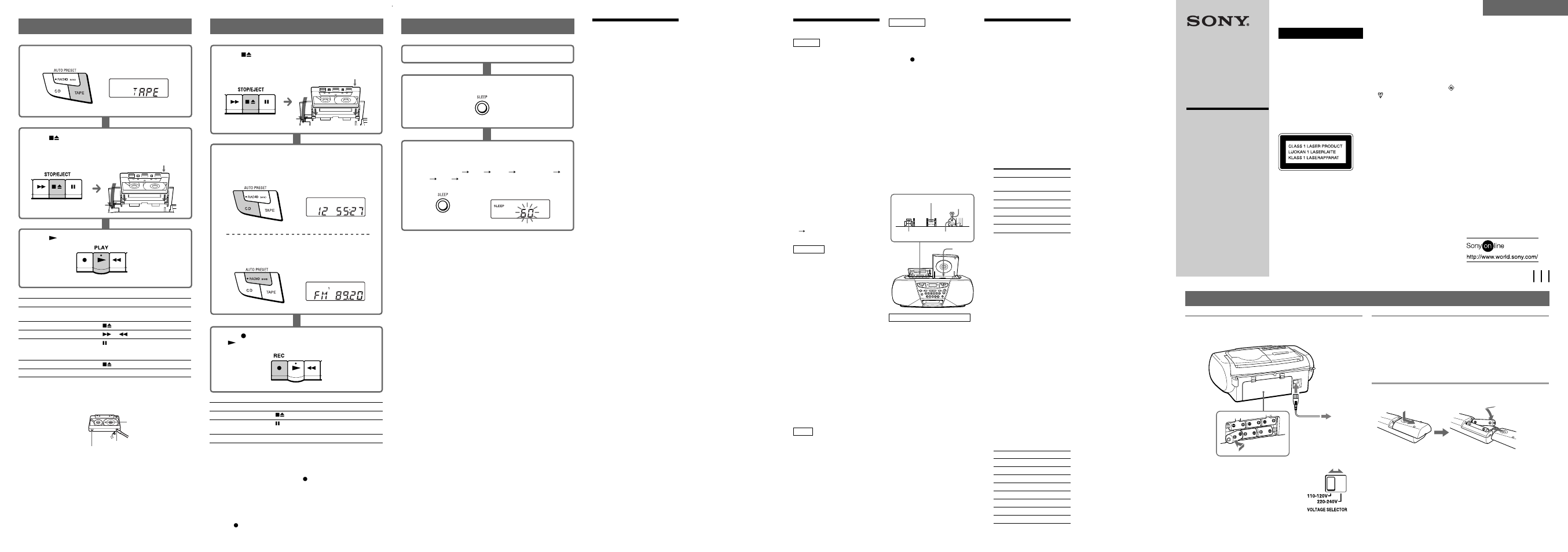 Sony CFD-S22 User Manual | 2 pages