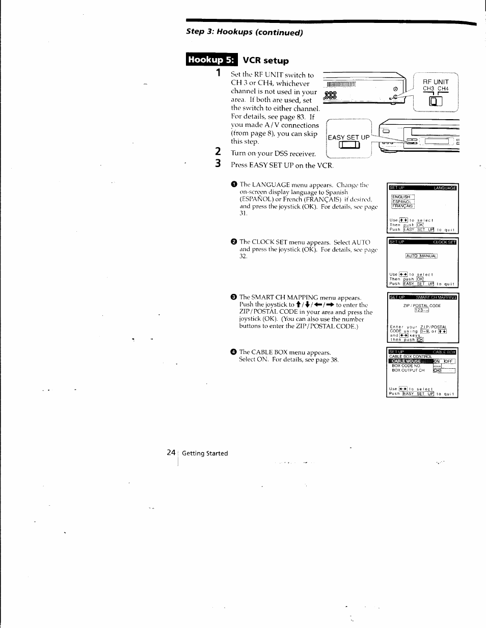 Hookup 5: vcr setup | Sony SLV-798HF User Manual | Page 23 / 94