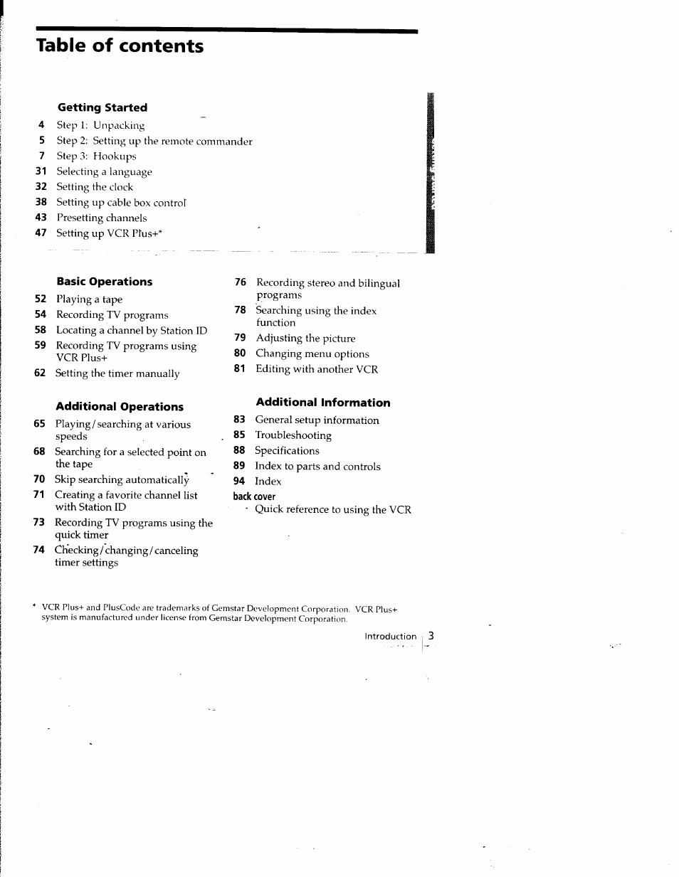 Sony SLV-798HF User Manual | Page 3 / 94