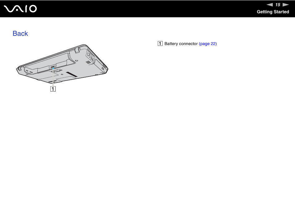 Back | Sony VGN-C210E User Manual | Page 15 / 189