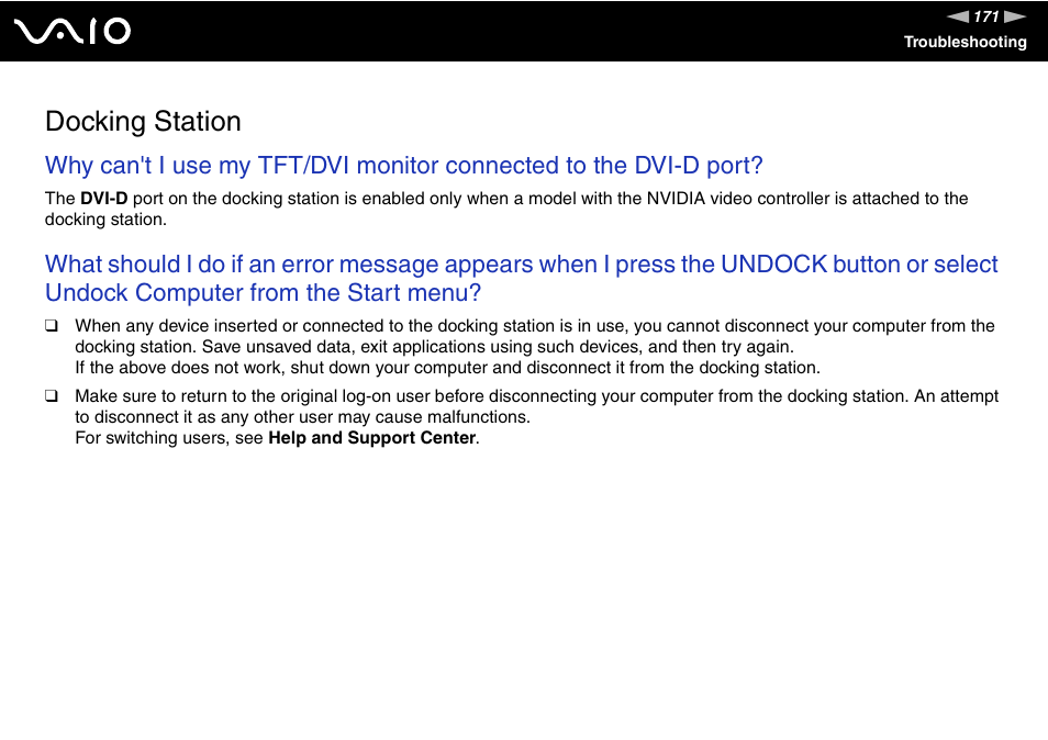 Docking station | Sony VGN-C210E User Manual | Page 171 / 189