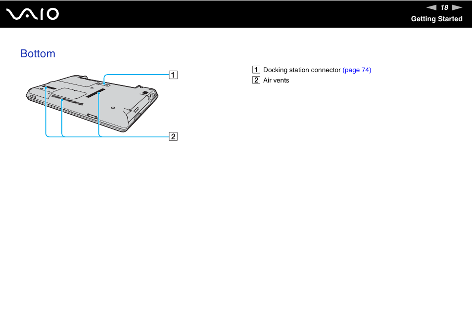 Bottom | Sony VGN-C210E User Manual | Page 18 / 189