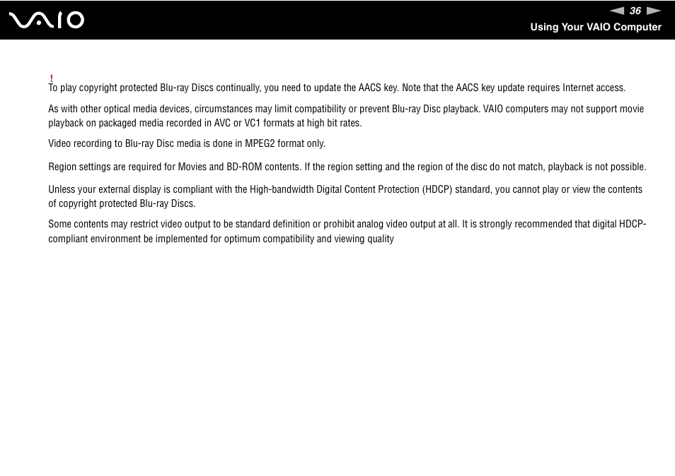 Sony VGN-C210E User Manual | Page 36 / 189