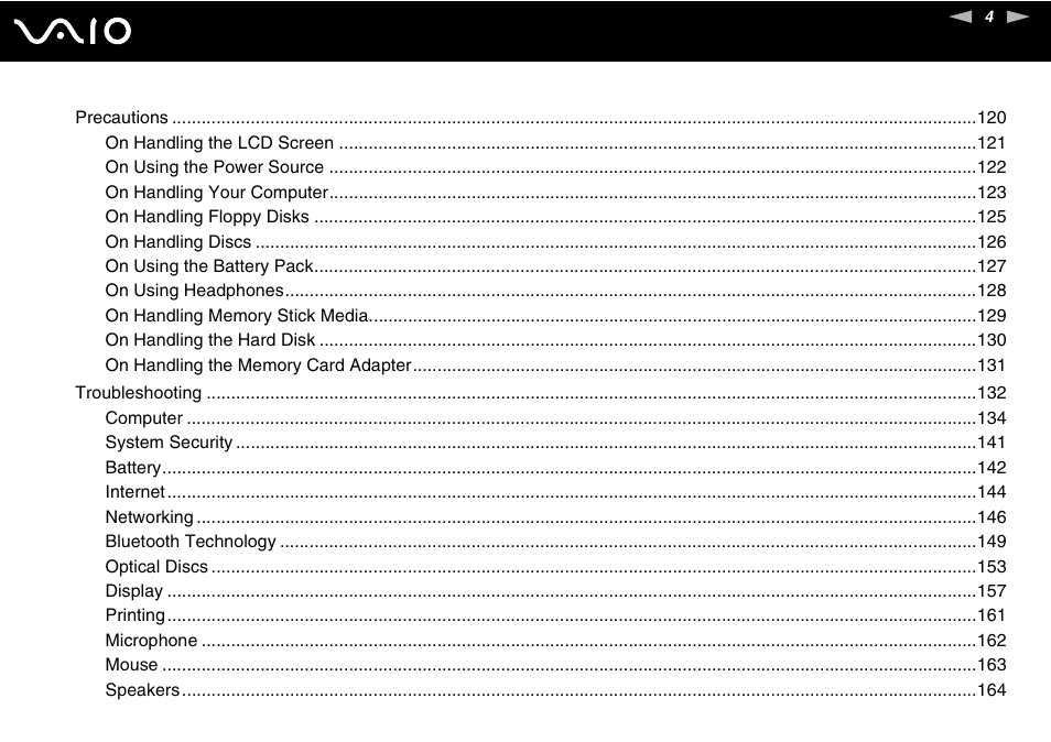 Sony VGN-C210E User Manual | Page 4 / 189
