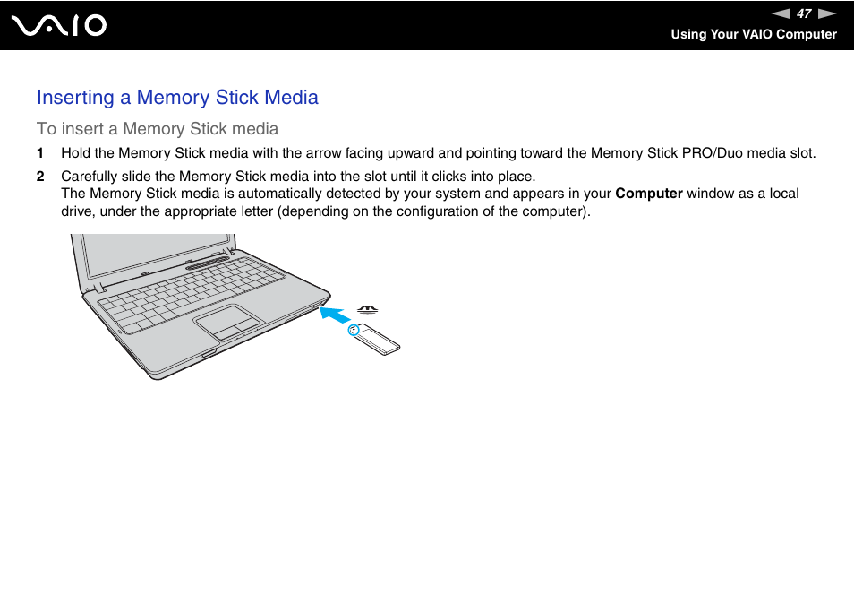 Sony VGN-C210E User Manual | Page 47 / 189