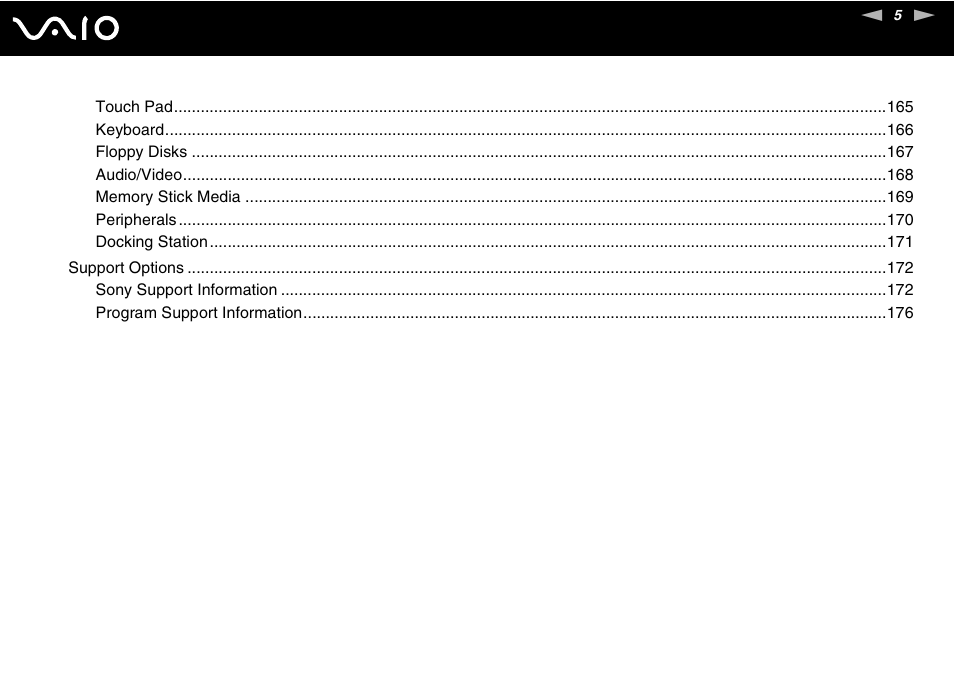 Sony VGN-C210E User Manual | Page 5 / 189