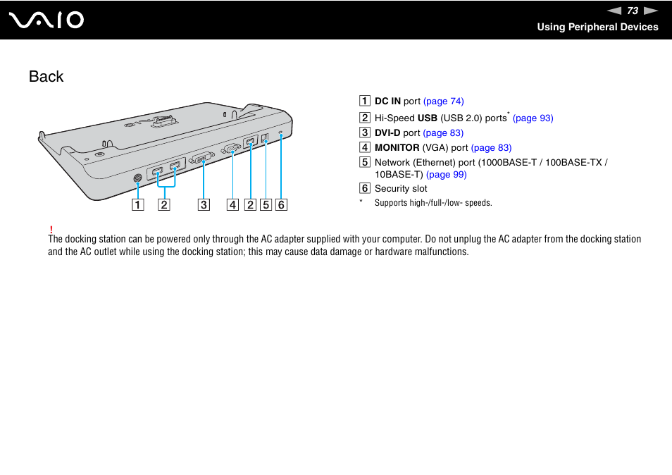 Back | Sony VGN-C210E User Manual | Page 73 / 189