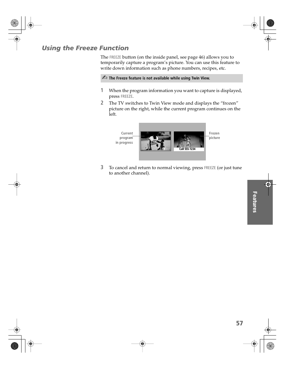 Using the freeze function | Sony KV-30XBR910 User Manual | Page 58 / 106