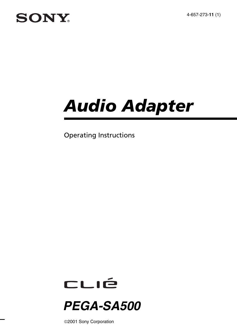 Sony PEGA-SA500 User Manual | 28 pages