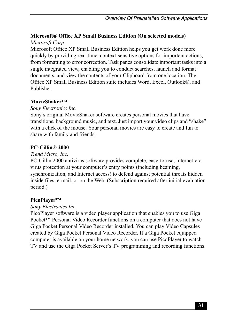 Sony PCV-RX752 User Manual | Page 31 / 72