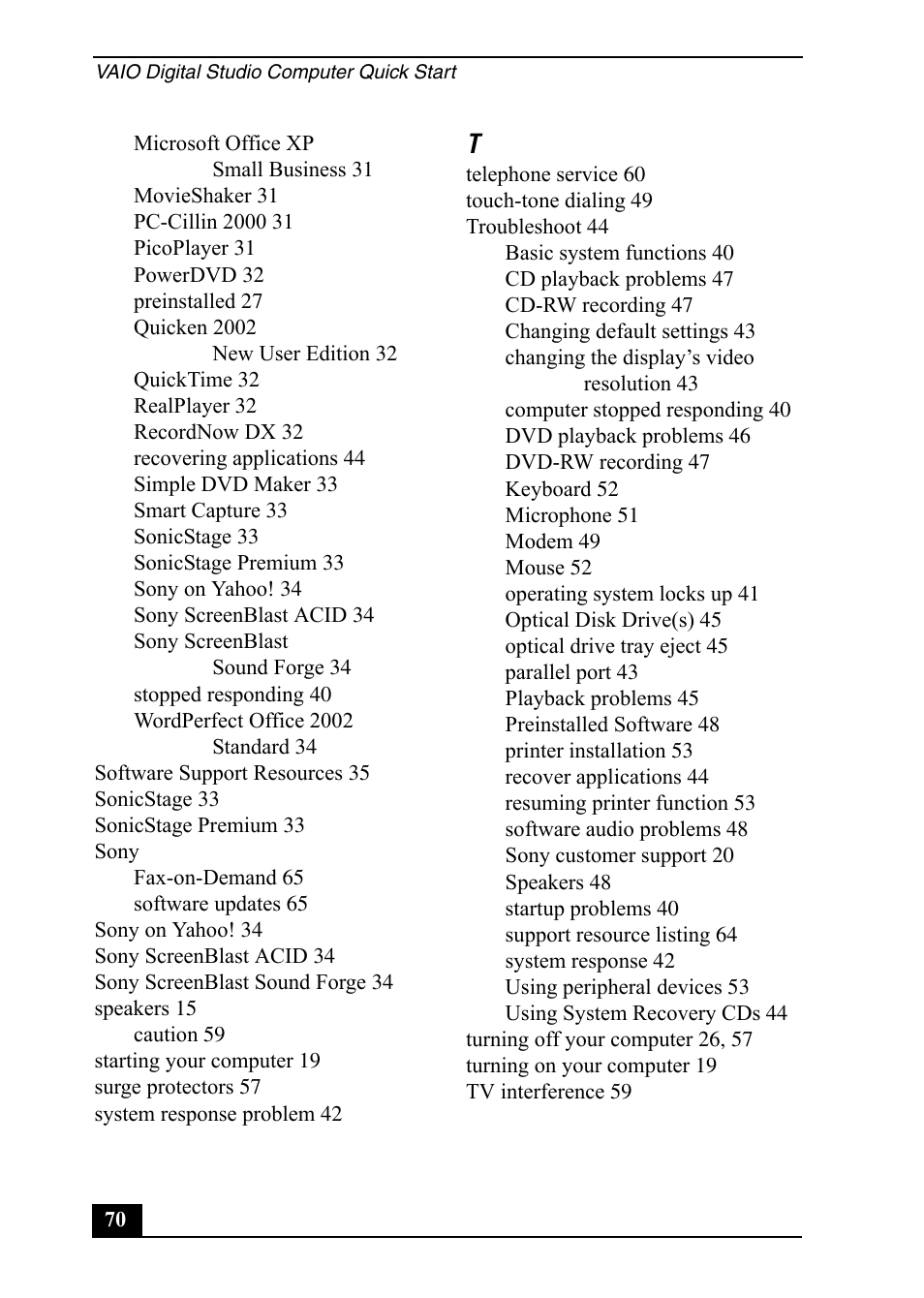 Sony PCV-RX752 User Manual | Page 70 / 72