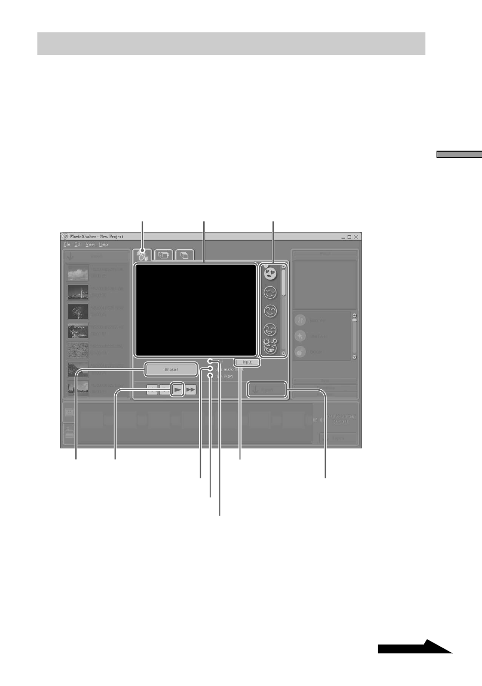 To make a shaken scene with collected clips | Sony DCR-IP7BT User Manual | Page 27 / 48