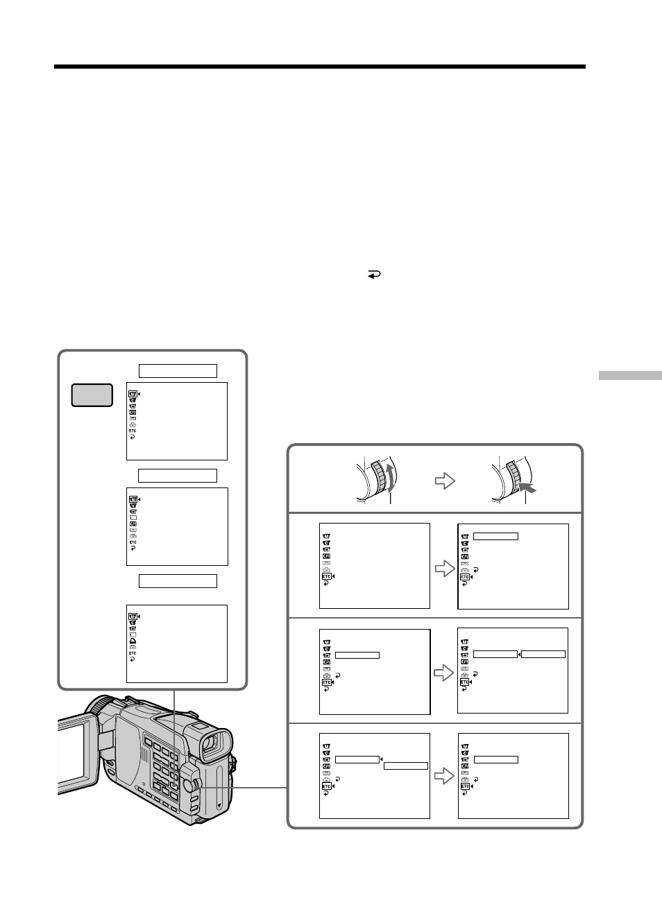 Changing the menu settings | Sony DCR-TRV25 User Manual | Page 175 / 220