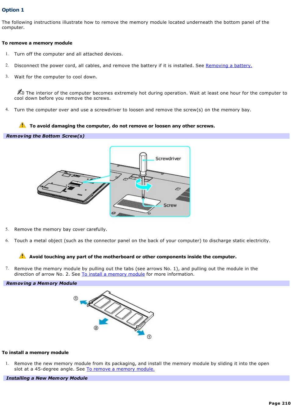 Option 1 | Sony VGN-A240 User Manual | Page 210 / 316