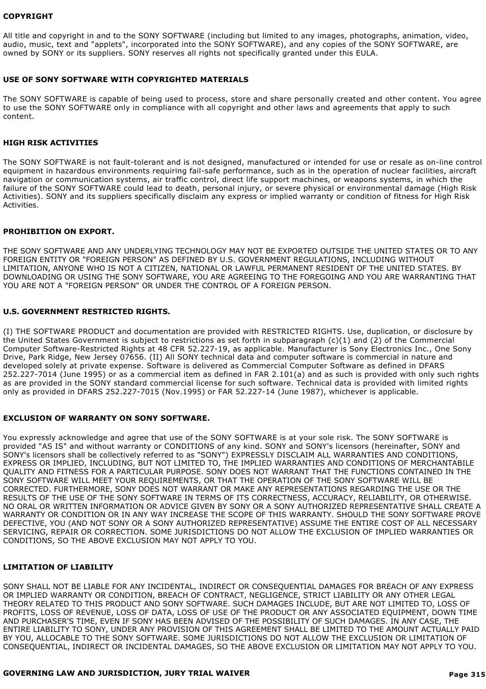 Sony VGN-A240 User Manual | Page 315 / 316