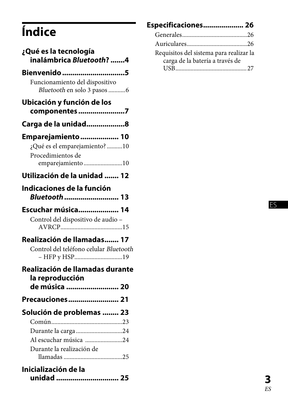 Índice | Sony DR-BT100CX User Manual | Page 29 / 56