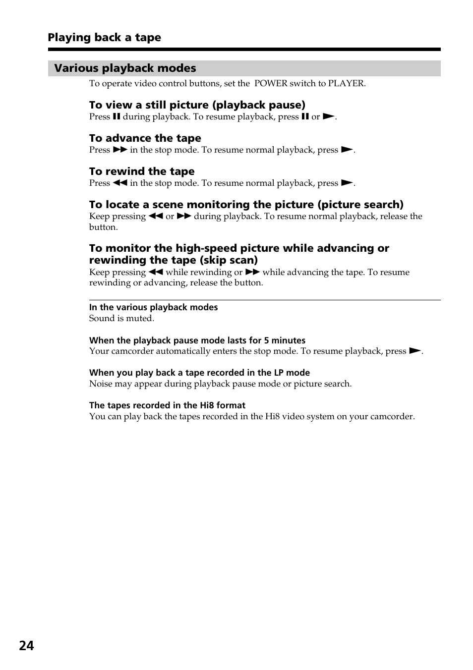 Sony CCD-TR517WR User Manual | Page 24 / 68