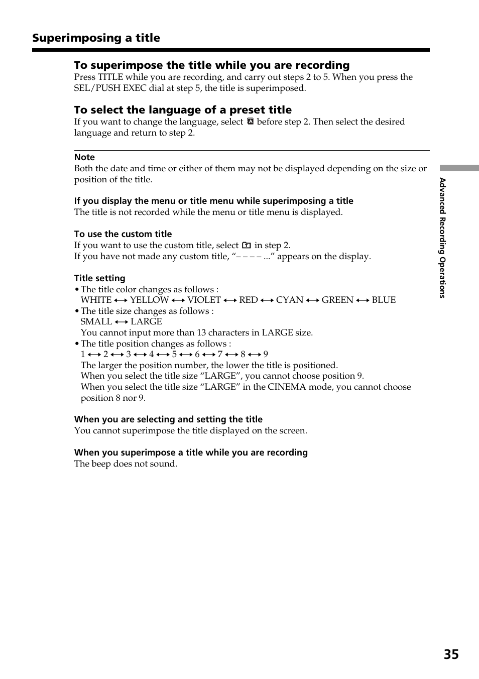 Sony CCD-TR517WR User Manual | Page 35 / 68