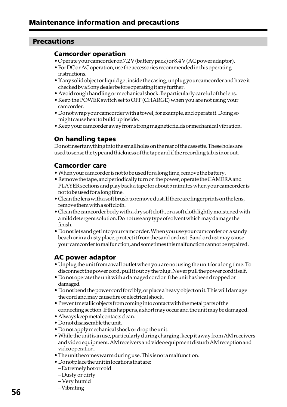 Sony CCD-TR517WR User Manual | Page 56 / 68