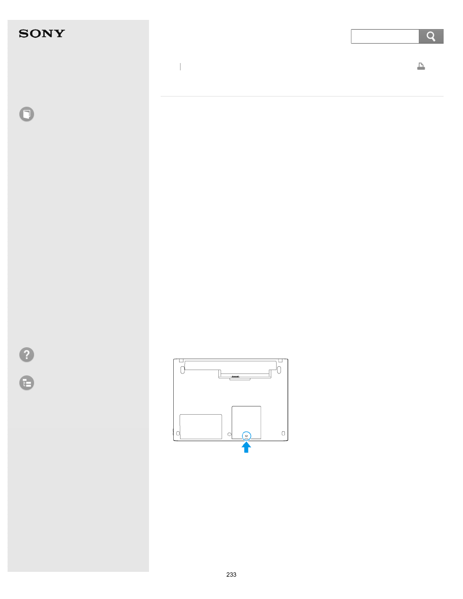 Adding and removing memory modules, User guide, How to use | Troubleshooting list of topics, E series | Sony SVE14A390X User Manual | Page 233 / 458