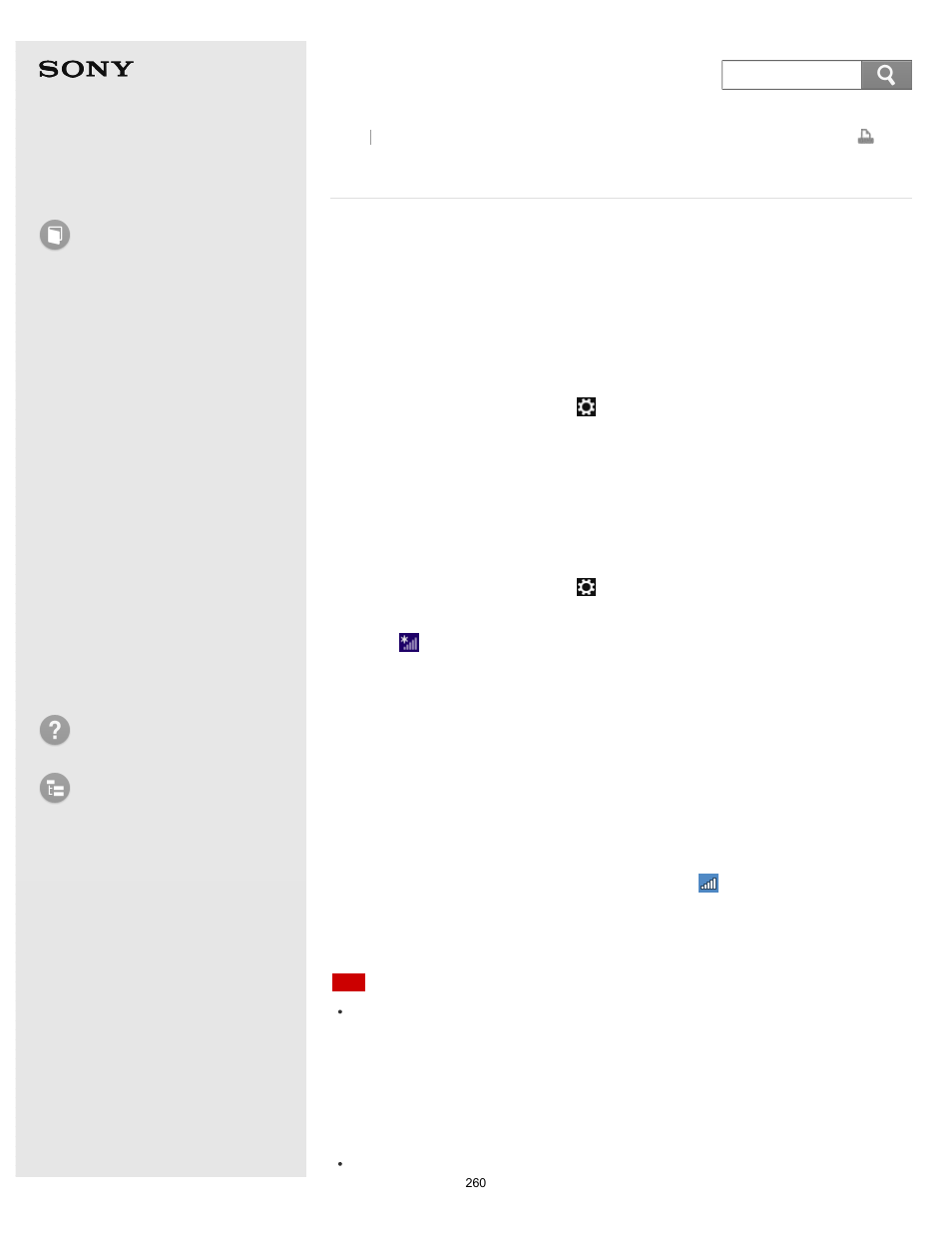 Starting wi-fi(r) (wireless lan) communications, Starting wi-fi(r), Wireless lan) communications | User guide, How to use, Troubleshooting list of topics, E series | Sony SVE14A390X User Manual | Page 260 / 458