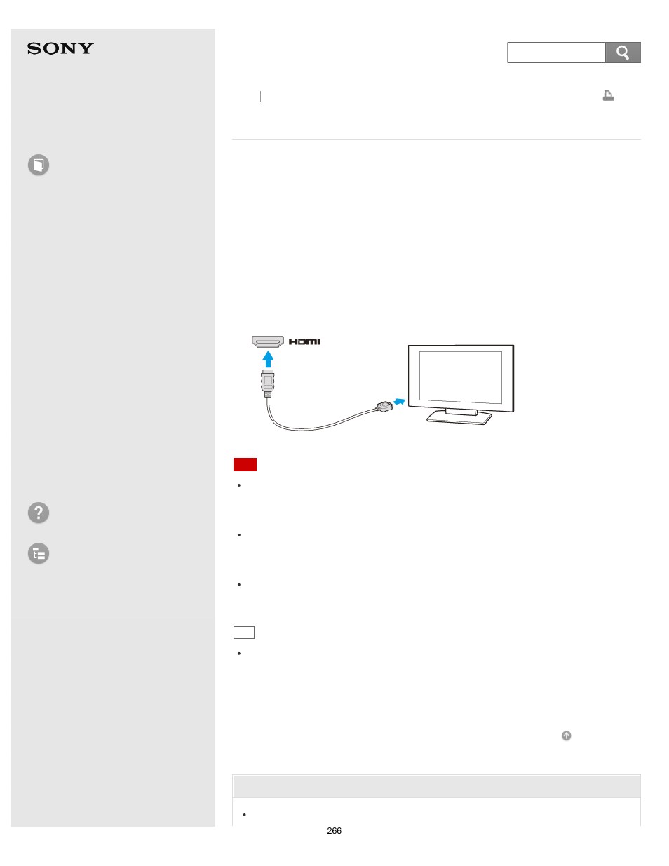 Connecting a tv with an hdmi input port, User guide, How to use | Troubleshooting list of topics, E series | Sony SVE14A390X User Manual | Page 266 / 458