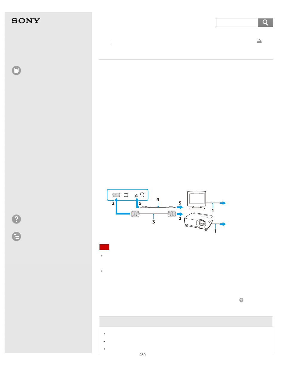 Connecting an external display or projector, User guide, How to use | Troubleshooting list of topics, E series | Sony SVE14A390X User Manual | Page 269 / 458