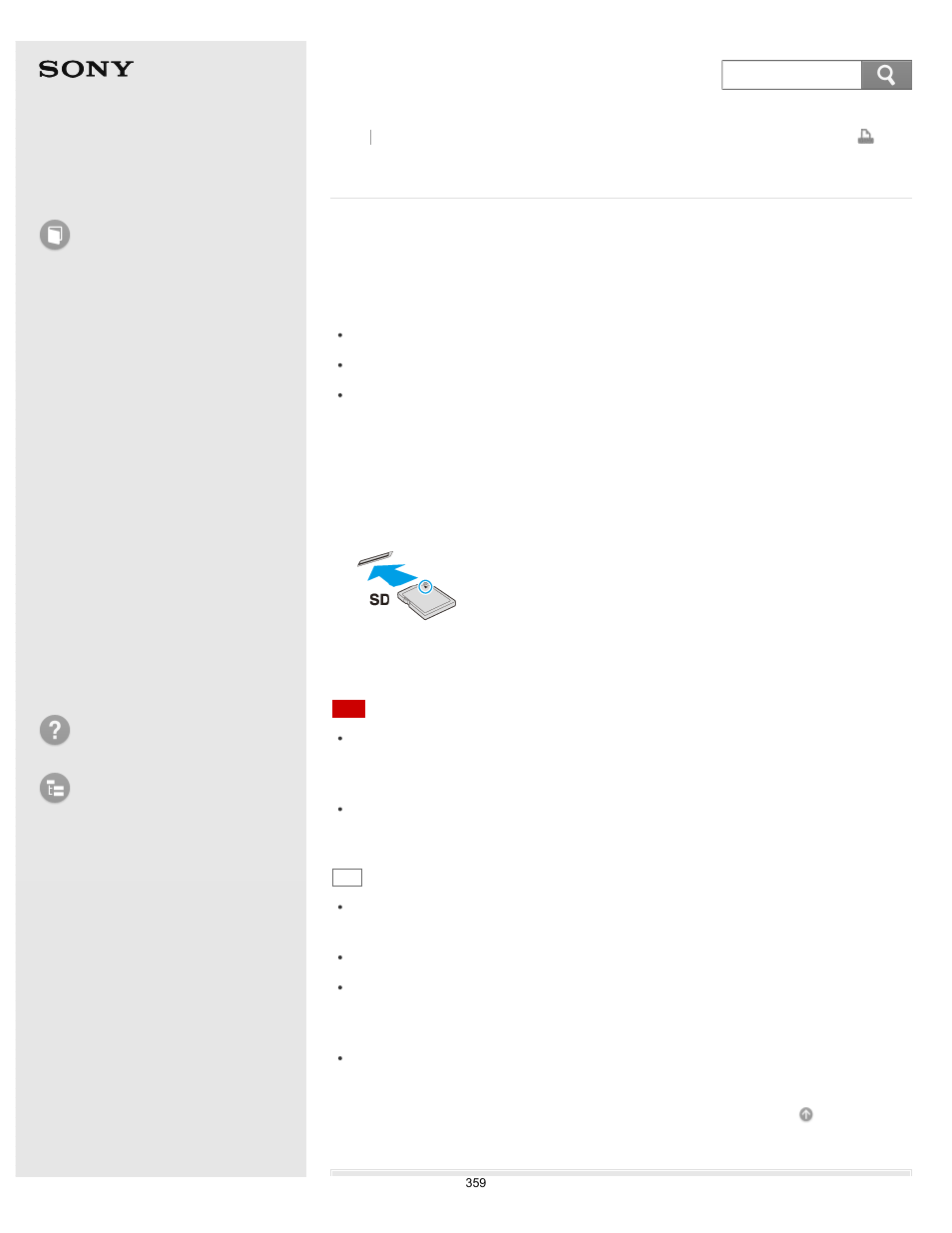 Inserting sd memory cards, User guide, How to use | Troubleshooting list of topics, E series | Sony SVE14A390X User Manual | Page 359 / 458