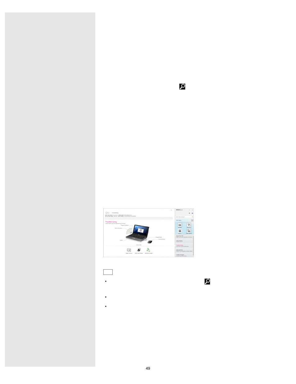 Search, Finding support information | Sony SVE14A390X User Manual | Page 49 / 458