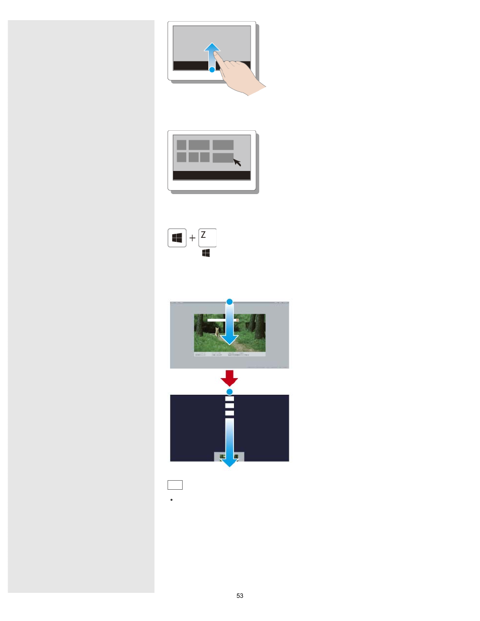 Search, Closing apps | Sony SVE14A390X User Manual | Page 53 / 458