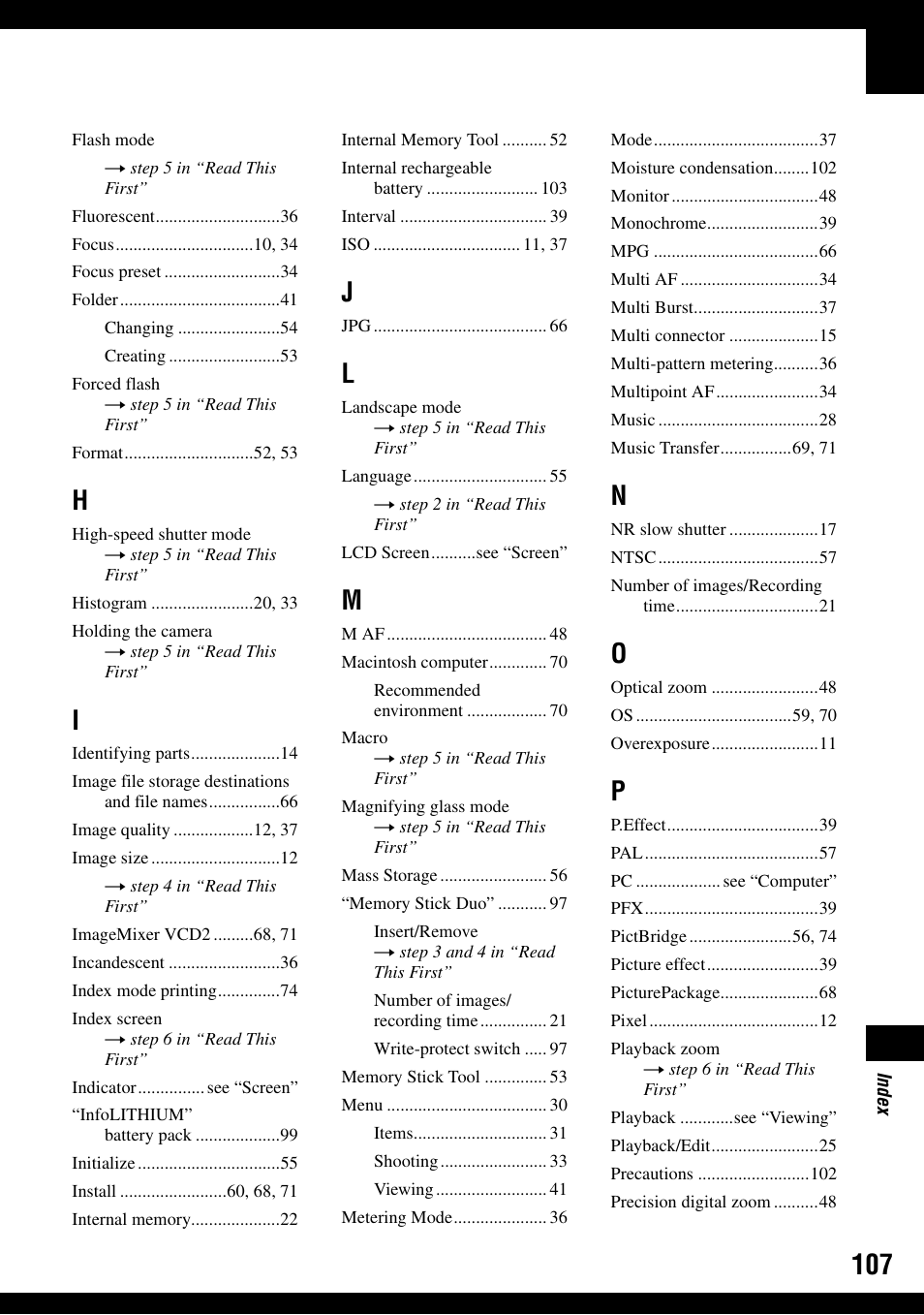 Sony DSC-T9 User Manual | Page 107 / 111