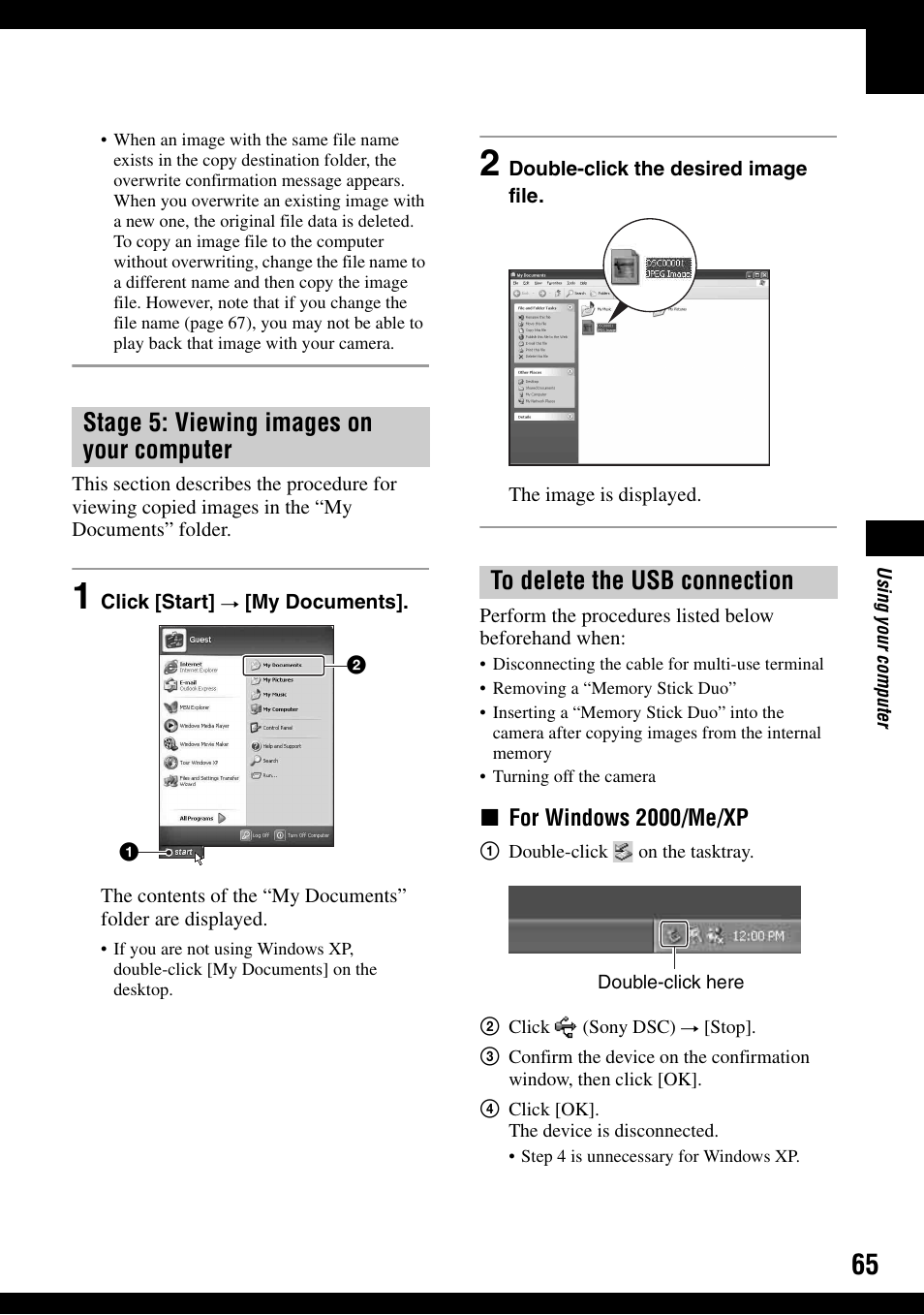 Stage 5: viewing images on your computer | Sony DSC-T9 User Manual | Page 65 / 111