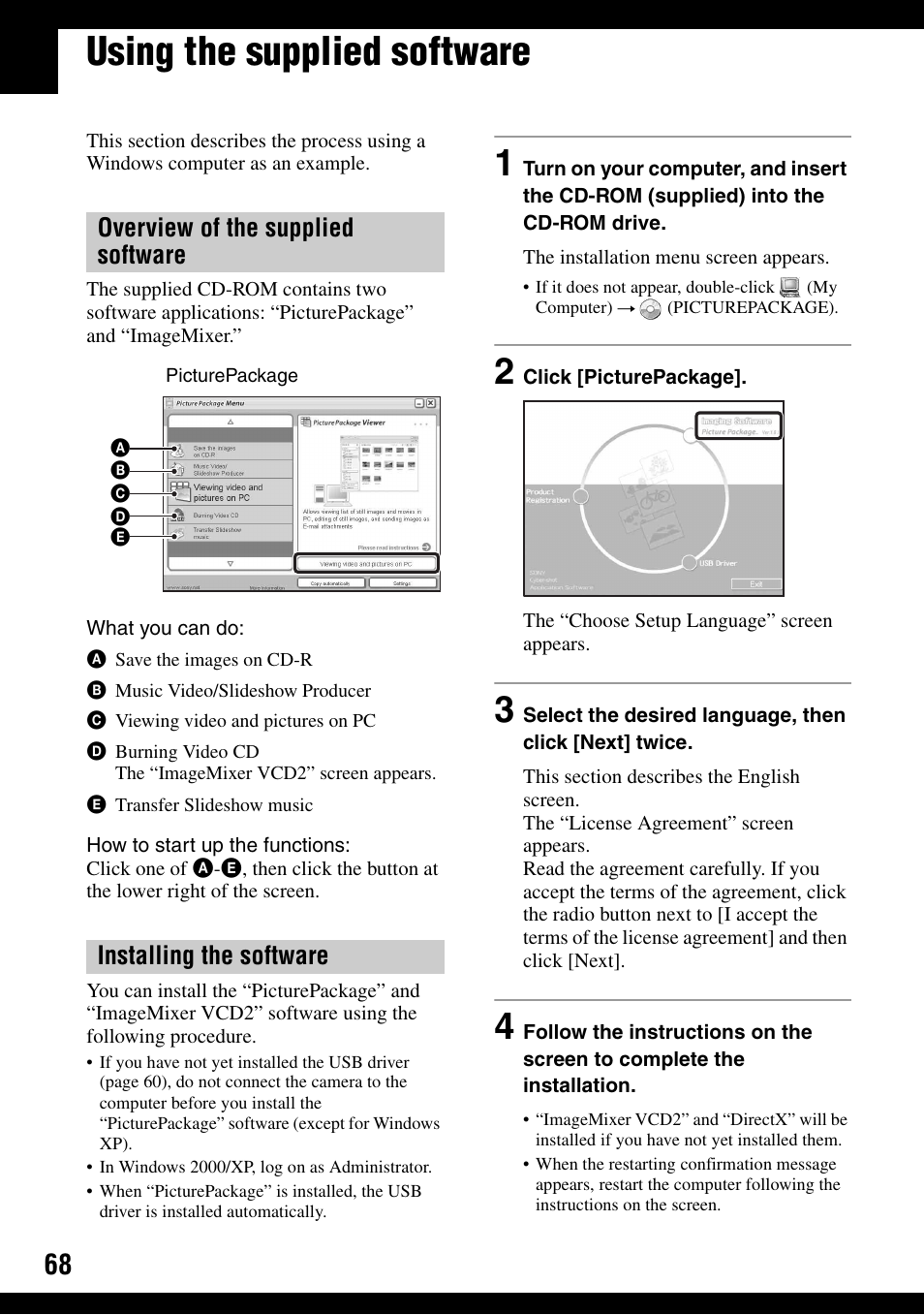 Using the supplied software | Sony DSC-T9 User Manual | Page 68 / 111