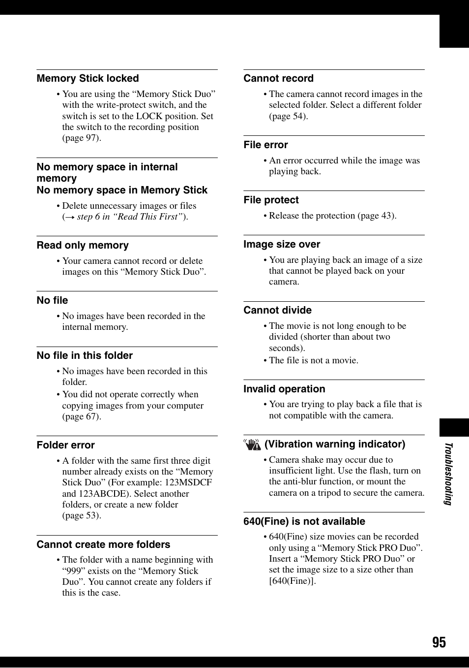 Sony DSC-T9 User Manual | Page 95 / 111