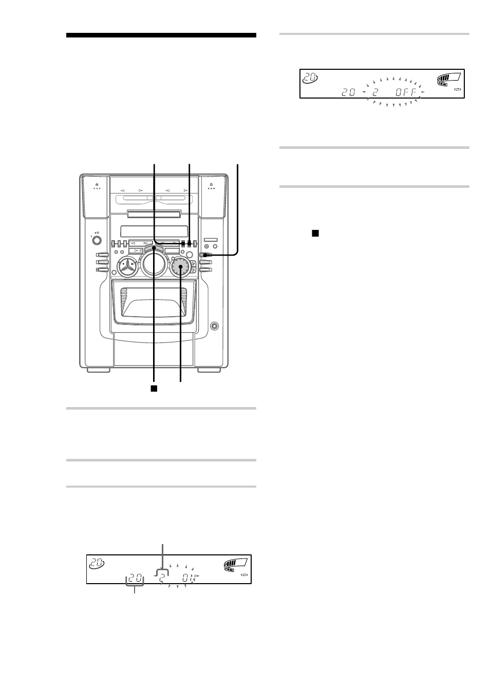 Storing specific tracks — delete bank, Storing specific tracks, Delete bank | Turn selector to select the disc, Press clear to delete the track, Off” appears next to the track number, Track number, Disc number | Sony MHC-M100 User Manual | Page 28 / 56
